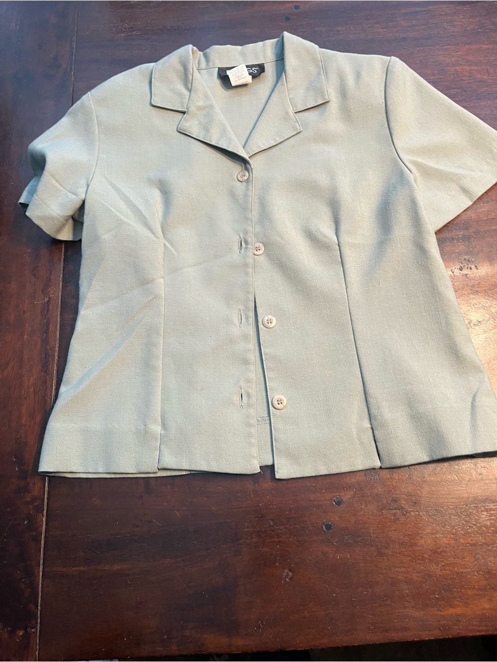 Briggs New York Light Mint Green Short Sleeve Button Front Jacket